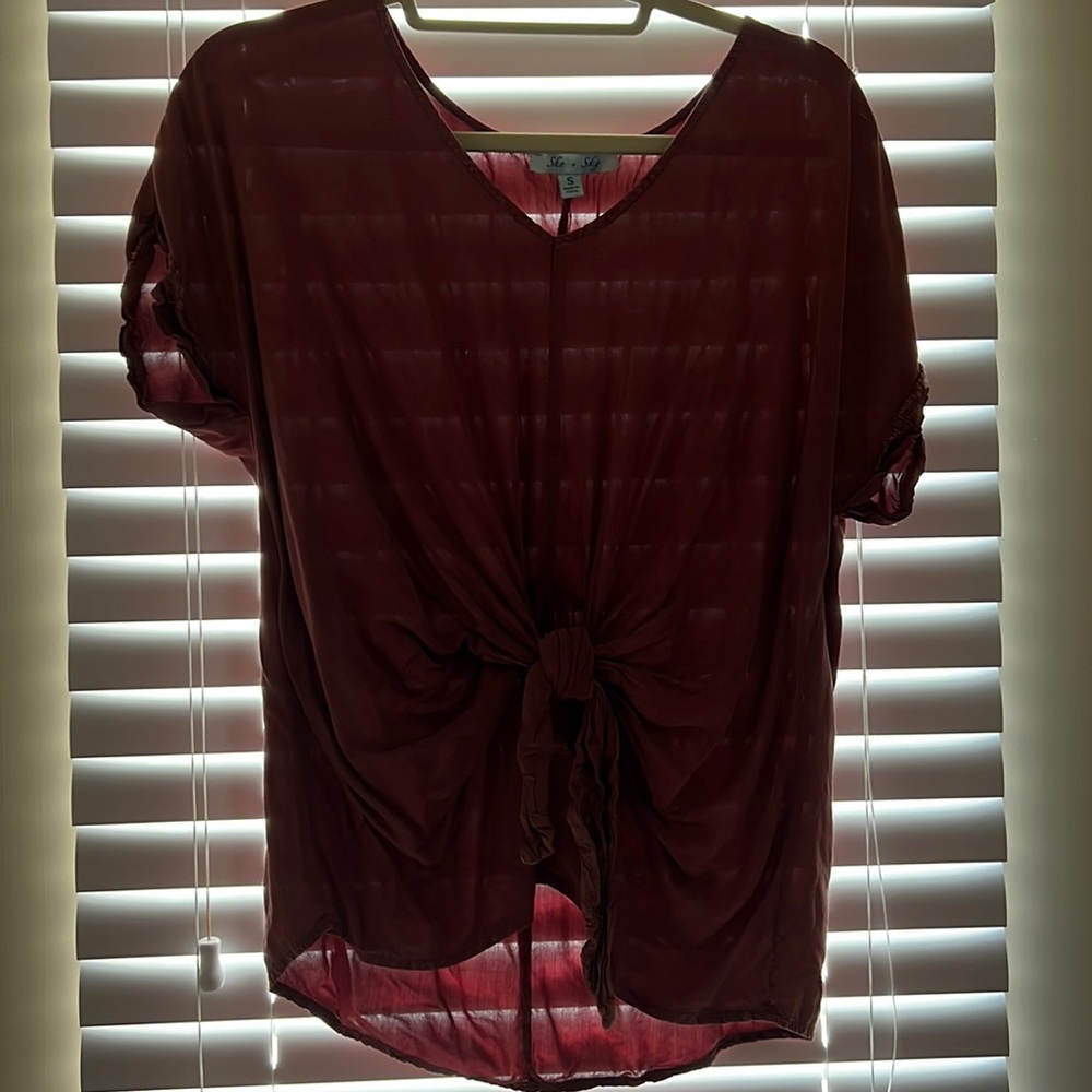 She and Sky twist front blouse